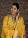 Banarasee Semi-Silk Zari & Resham Work Salwar Kameez Fabric With Dupatta Set-Yellow