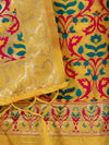 Banarasee Semi-Silk Zari & Resham Work Salwar Kameez Fabric With Dupatta Set-Yellow
