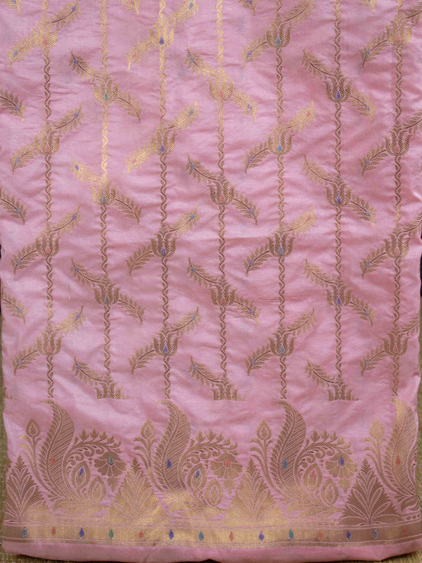 Banarasee Art Silk Zari Design Salwar Kameez With Dupatta Set-Pink