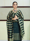 Banarasee Cotton Silk Stripe Pattern Salwar Kameez Fabric With Dupatta Set-Deep Green