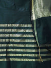 Banarasee Cotton Silk Stripe Pattern Salwar Kameez Fabric With Dupatta Set-Deep Green