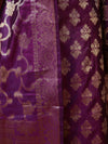 Banarasee Cotton Silk Zari Buta Work Salwar Kameez Fabric With Dupatta Set-Purple