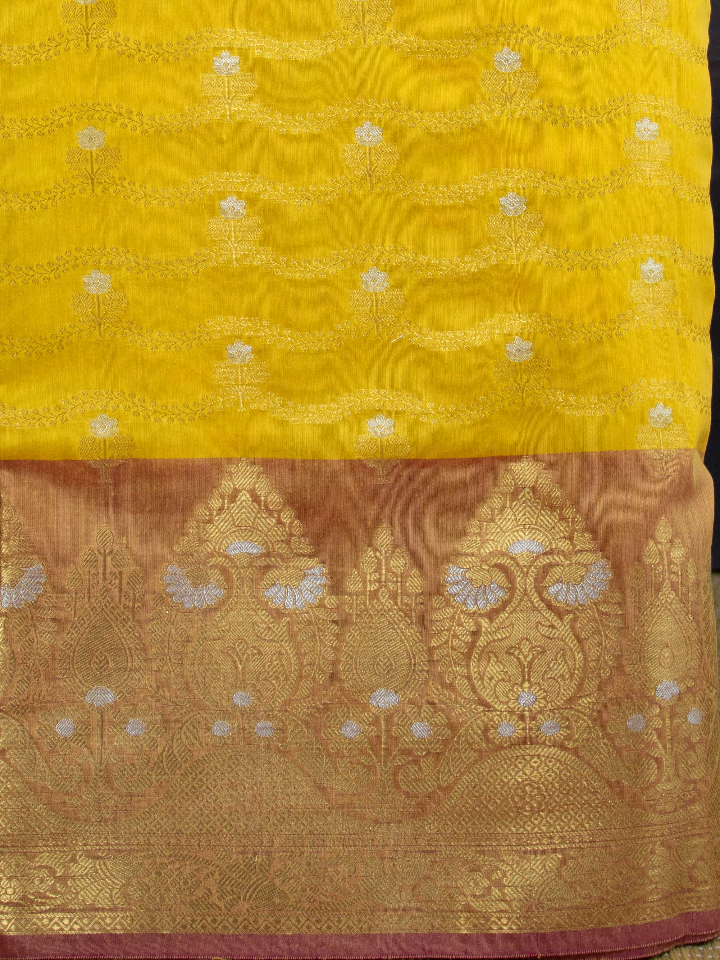 Banarasee Art Silk Zari Design Salwar Kameez With Dupatta Set-Yellow