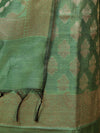 Banarasee Cotton Silk Zari Buta Work Salwar Kameez Fabric With Dupatta Set-Green