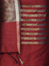Banarasee Cotton Silk Stripe Pattern Salwar Kameez Fabric With Dupatta Set-Maroon