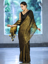 Bhagalpur Handloom Dual Color Linen Tissue Metallic Shine Saree-Black & Gold