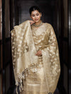 Banarasee Tissue Zari Weaving Salwar Kameez Fabric With Dupatta Set-Gold