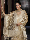 Banarasee Tissue Zari Weaving Salwar Kameez Fabric With Dupatta Set-Gold