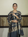 Banarasee Cotton Silk Stripe Pattern Salwar Kameez Fabric With Dupatta Set-Stone Blue