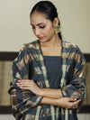 Banarasee Cotton Silk Stripe Pattern Salwar Kameez Fabric With Dupatta Set-Stone Blue