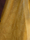 Banarasee Tissue Unstitched Lehenga & Blouse Fabric With Dupatta Set-Yellow