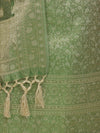 Banarasee Tissue Zari Weaving Salwar Kameez Fabric With Dupatta Set-Green