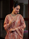 Banarasee Cotton Silk Zari Work Salwar Kameez Fabric With Dupatta Set-Peach