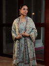 Banarasee Handloom Pure Cotton Silk Salwar Kameez Fabric With Dupatta-Sage Green