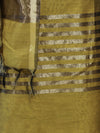 Banarasee Cotton Silk Stripe Pattern Salwar Kameez Fabric With Dupatta Set-Lemon Yellow