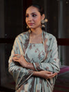 Banarasee Handloom Pure Cotton Silk Salwar Kameez Fabric With Dupatta-Sage Green