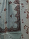 Banarasee Handloom Pure Cotton Silk Salwar Kameez Fabric With Dupatta-Sage Green