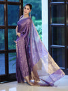 Bhagalpur Handloom Linen Tissue Metallic Shine Saree-Violet