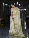 Banarasee Handwoven Pure Tussar Saree With Woven Resham Design-Light Yellow