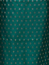 Banarasee Cotton Silk Zari Buti Salwar Kameez Fabric With Contrast Dupatta Set-Teal Green & Light Yellow