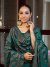 Banarasee Cotton Silk Resham Work Salwar Kameez Fabric With Dupatta Set-Bottle Green