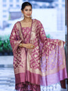 Banarasee Cotton Silk Zari Buta Work Salwar Kameez Fabric With Dupatta Set-Onion Pink