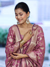 Banarasee Cotton Silk Zari Buta Work Salwar Kameez Fabric With Dupatta Set-Onion Pink