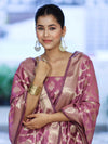 Banarasee Cotton Silk Zari Buta Work Salwar Kameez Fabric With Dupatta Set-Onion Pink