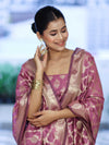 Banarasee Cotton Silk Zari Buta Work Salwar Kameez Fabric With Dupatta Set-Onion Pink