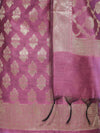 Banarasee Cotton Silk Zari Buta Work Salwar Kameez Fabric With Dupatta Set-Onion Pink