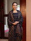 Banarasee Cotton Silk Resham Work Salwar Kameez Fabric With Dupatta Set-Navy Blue