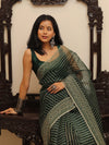 Banarasee Mix Organza printed Saree-Green
