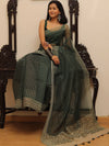 Banarasee Mix Organza printed Saree-Green