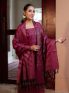 Banarasee Cotton Silk Resham Work Salwar Kameez Fabric With Dupatta Set-Magenta