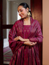 Banarasee Cotton Silk Resham Work Salwar Kameez Fabric With Dupatta Set-Magenta
