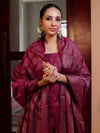 Banarasee Cotton Silk Resham Work Salwar Kameez Fabric With Dupatta Set-Magenta