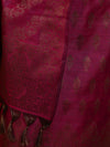 Banarasee Cotton Silk Resham Work Salwar Kameez Fabric With Dupatta Set-Magenta