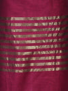 Banarasee Cotton Silk Stripe Pattern Salwar Kameez Fabric With Dupatta Set-Magenta