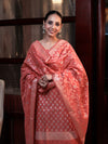 Banarasee Cotton Silk Zari Work Salwar Kameez Fabric With Dupatta Set-Peach Pink