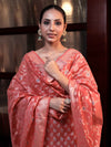 Banarasee Cotton Silk Zari Work Salwar Kameez Fabric With Dupatta Set-Peach Pink