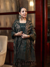 Banarasee Cotton Silk Resham Work Salwar Kameez Fabric With Dupatta Set-Deep Green