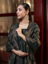 Banarasee Cotton Silk Resham Work Salwar Kameez Fabric With Dupatta Set-Deep Green