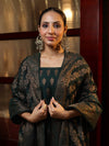 Banarasee Cotton Silk Resham Work Salwar Kameez Fabric With Dupatta Set-Deep Green