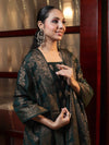 Banarasee Cotton Silk Resham Work Salwar Kameez Fabric With Dupatta Set-Deep Green
