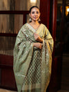 Banarasee Cotton Silk Zari Work Salwar Kameez Fabric With Dupatta Set-Green