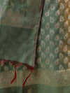 Banarasee Cotton Silk Zari Work Salwar Kameez Fabric With Dupatta Set-Green