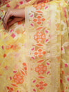 Banarasee Organza Mix Saree With Zari Jaal Design-Yellow