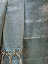 Banarasee Tissue Zari Weaving Salwar Kameez Fabric With Dupatta Set-Sky Blue