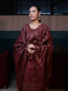 Banarasee Cotton Silk Resham Work Salwar Kameez Fabric With Dupatta Set-Dark Maroon