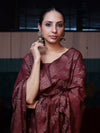 Banarasee Cotton Silk Resham Work Salwar Kameez Fabric With Dupatta Set-Dark Maroon